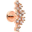 16 Gauge 1/4 CZ Gem Rosy Hue Texture Arc Internal Thread Labret Tragus