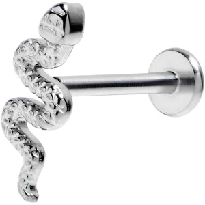 16 Gauge  3/8 Grade 23 Titanium Snake Threadless Push In Labret Tragus