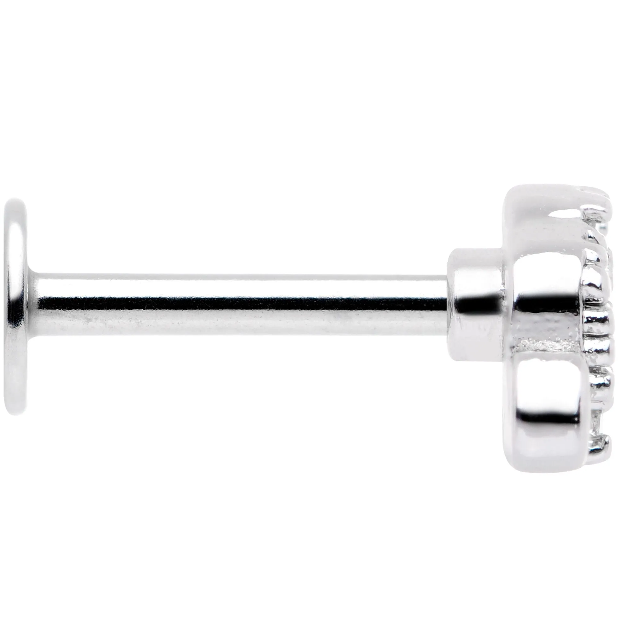 16 Gauge 5/16 Clear CZ Gem Lucky Elephant Labret Moroe Tragus