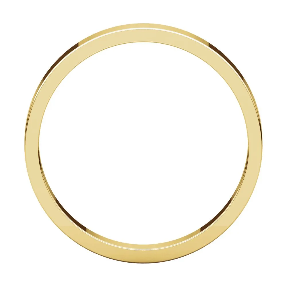 18k Yellow Gold 3mm Flat Band, Size 9