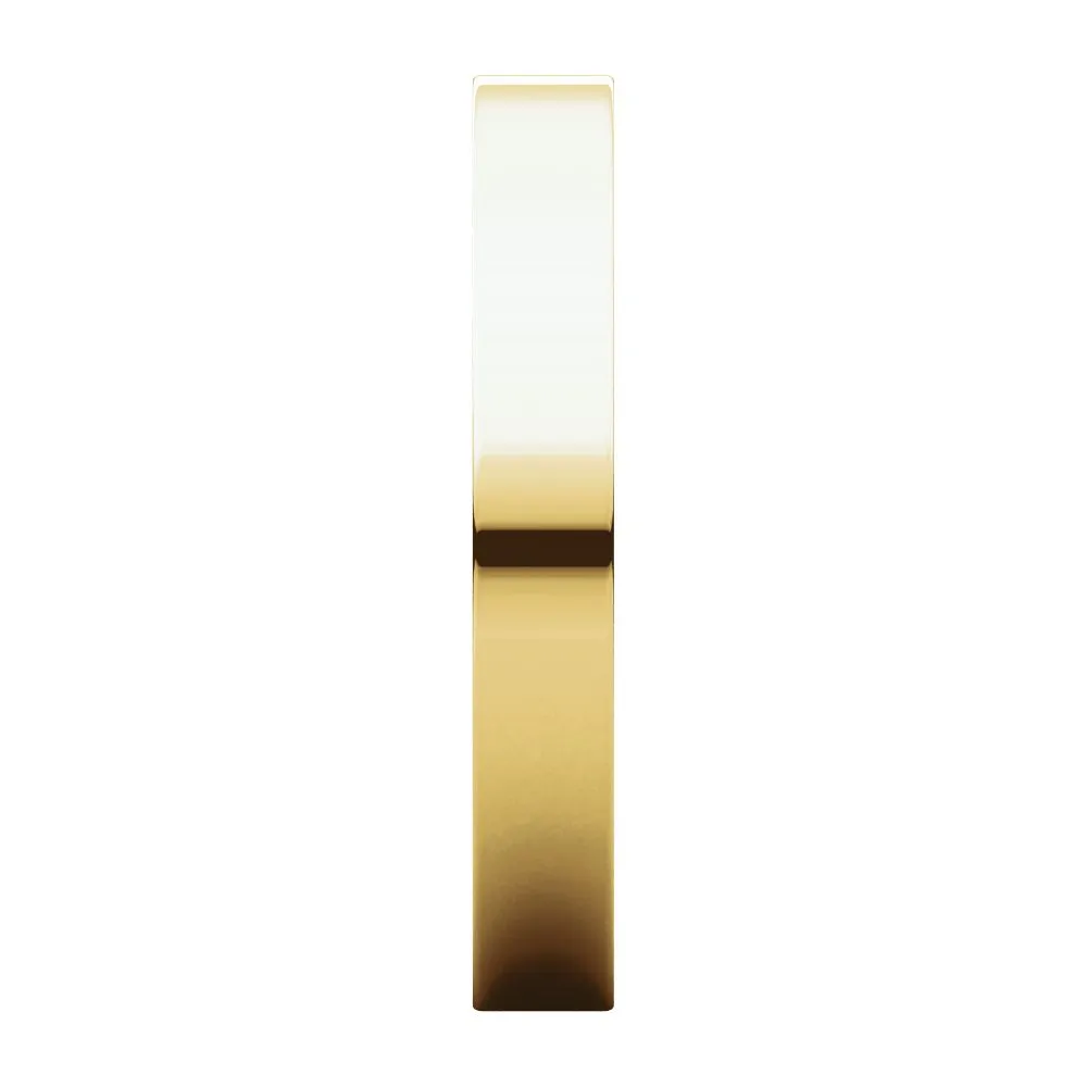 18k Yellow Gold 3mm Flat Band, Size 9