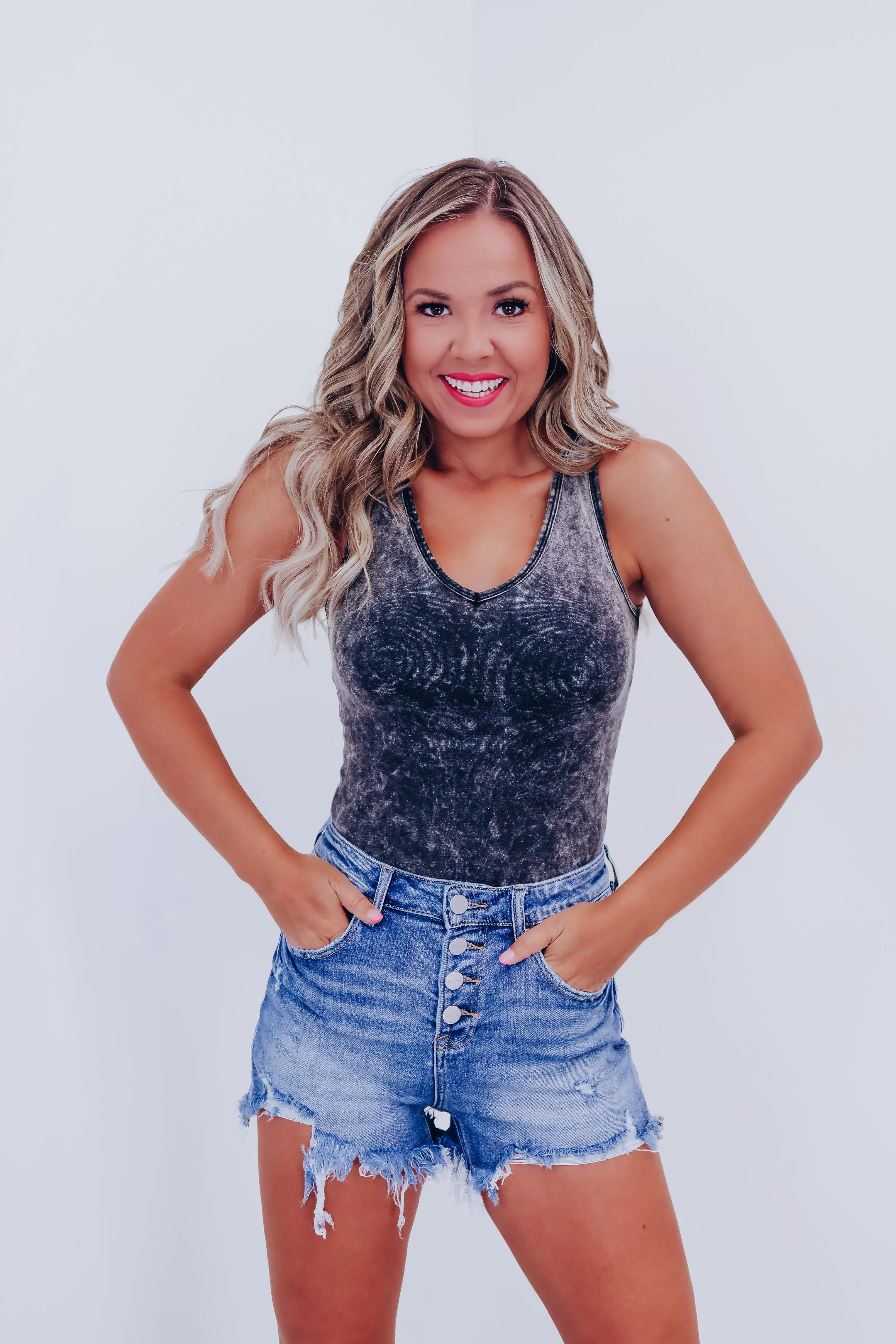 A Classic Concept Sleeveless Bodysuit  - Mineral Black