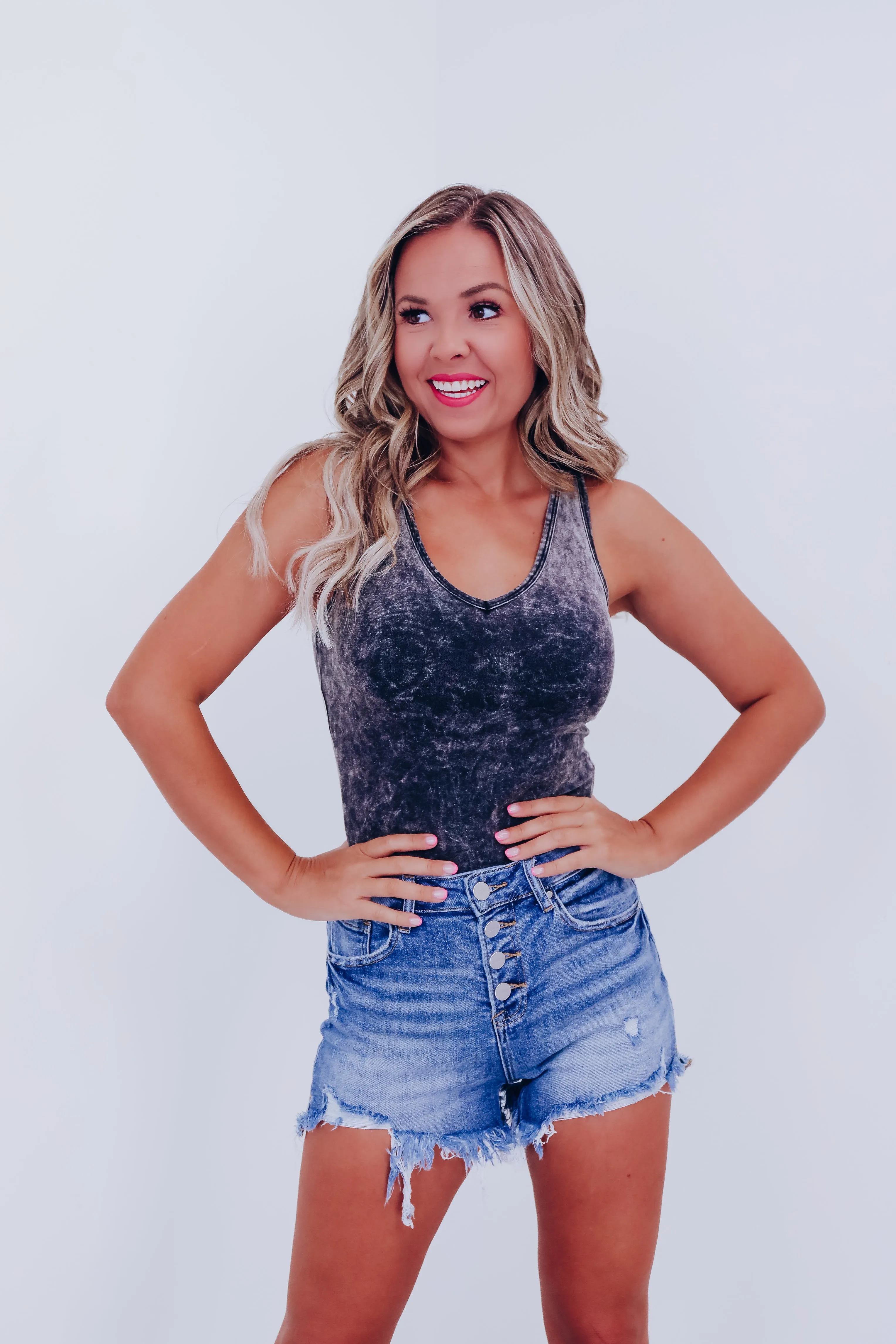 A Classic Concept Sleeveless Bodysuit  - Mineral Black