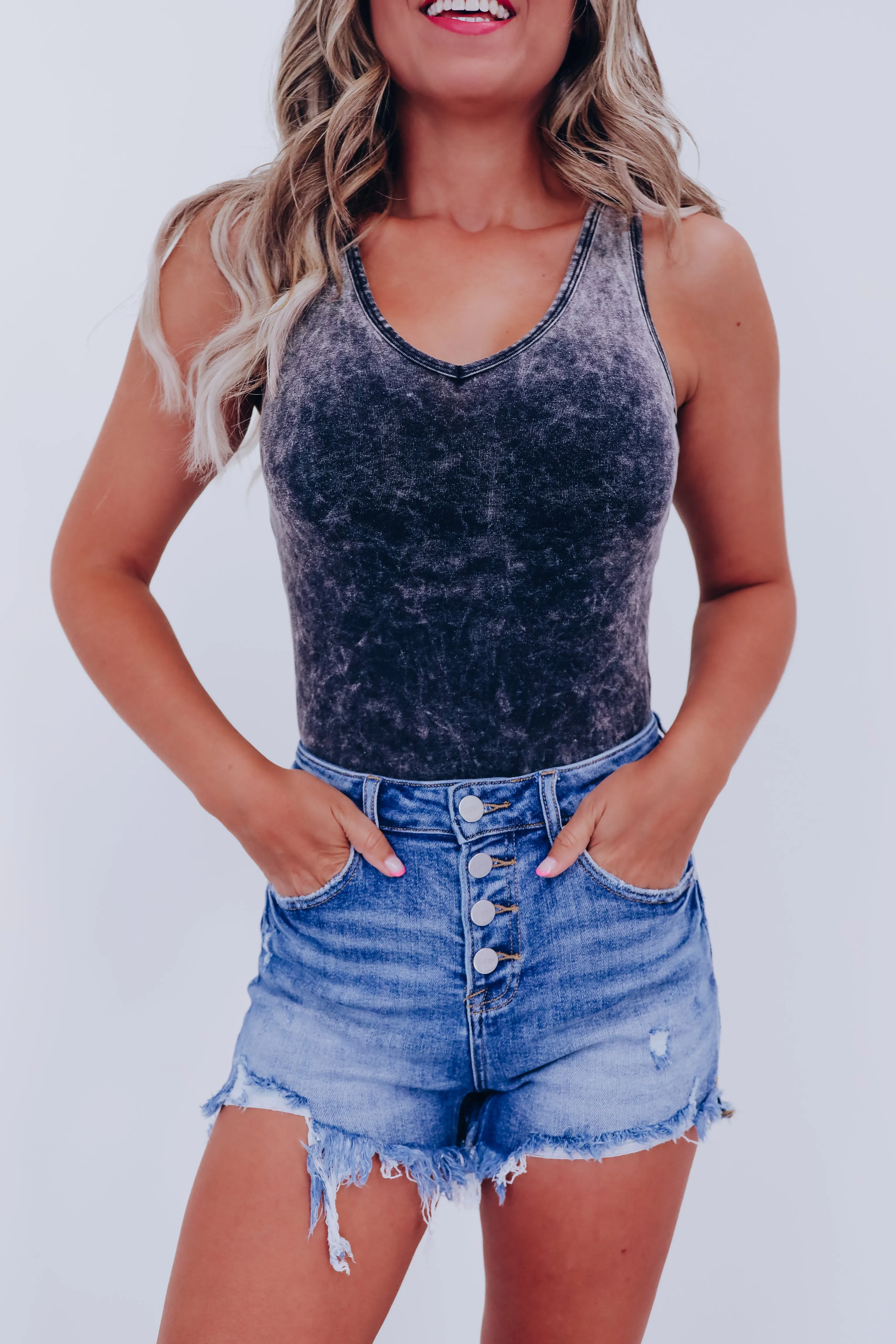 A Classic Concept Sleeveless Bodysuit  - Mineral Black