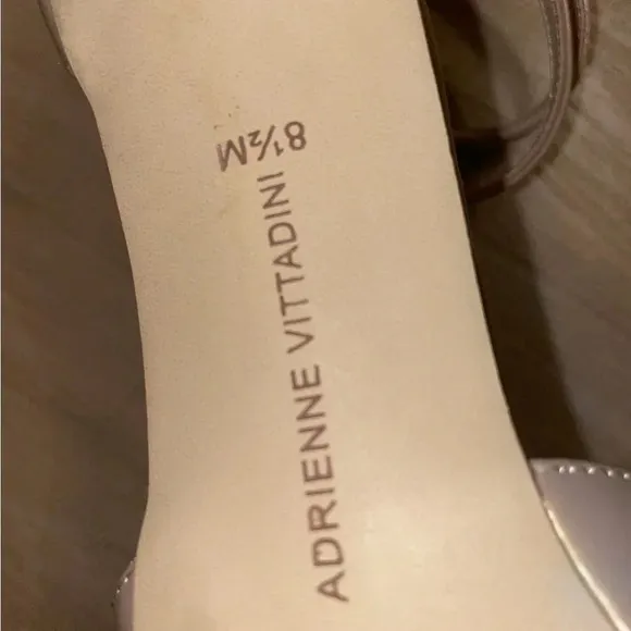 Adrienne Vittadini Women's Ivory Patent Leather Strappy Heels Size 8.5M