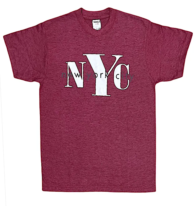 Adult Crew Neck T.Shirt With "NYC" Screen Print