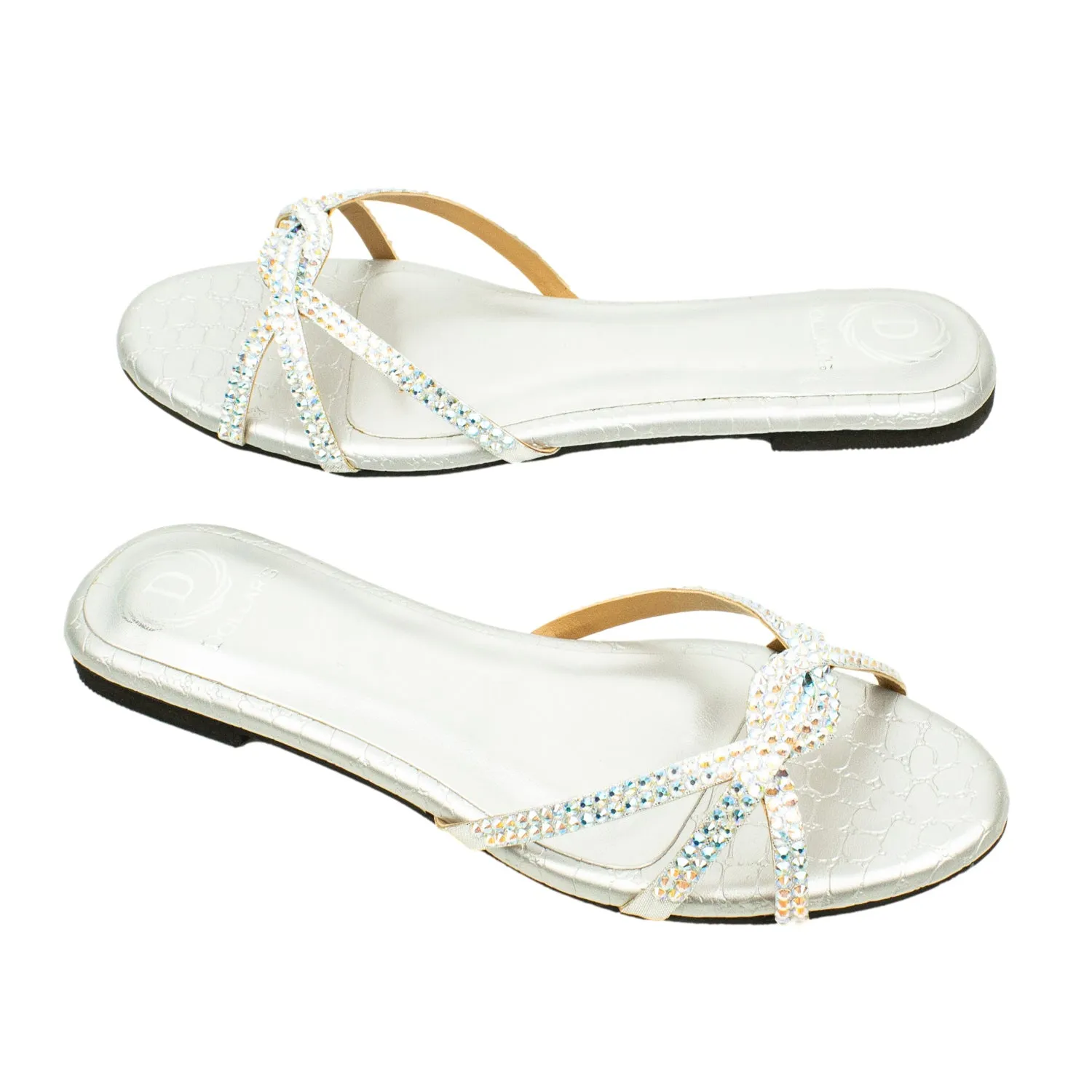 Amal Flats S132F - Glitter Silver