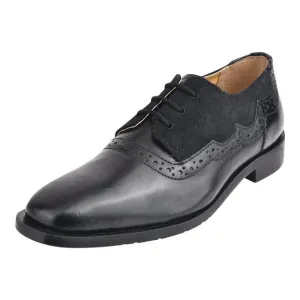 Amy Black  Leather/Suede Oxford Style Kids Dress Shoes
