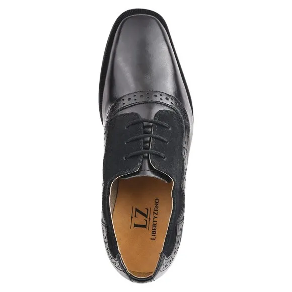 Amy Black  Leather/Suede Oxford Style Kids Dress Shoes
