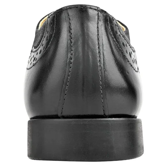 Amy Black  Leather/Suede Oxford Style Kids Dress Shoes