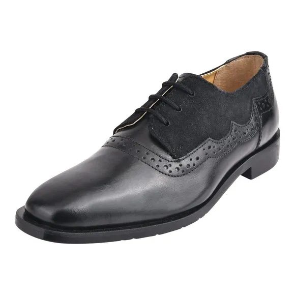 Amy Black  Leather/Suede Oxford Style Kids Dress Shoes