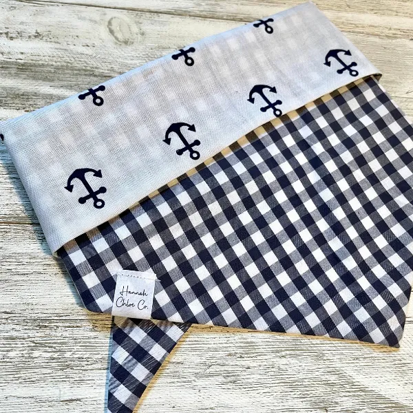 Anchors & Gingham | Reversible Bandana