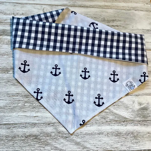 Anchors & Gingham | Reversible Bandana