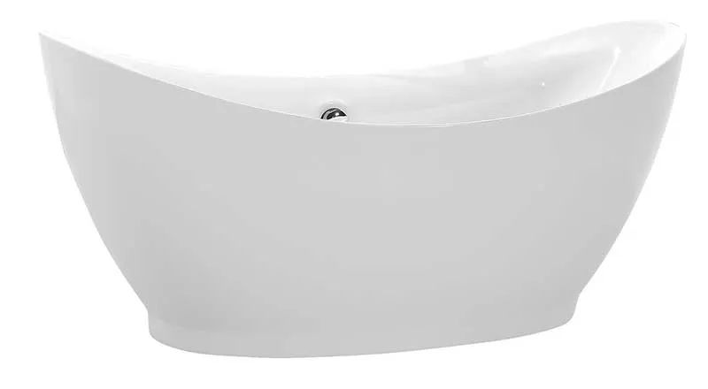 Anzzi Reginald 68 in. Acrylic Flatbottom Non-Whirlpool Bathtub with Havasu Faucet and Kame 1.28 GPF Toilet