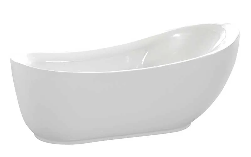 Anzzi Talyah 71 in. Acrylic Soaking Bathtub with Havasu Faucet and Cavalier 1.28 GPF Toilet