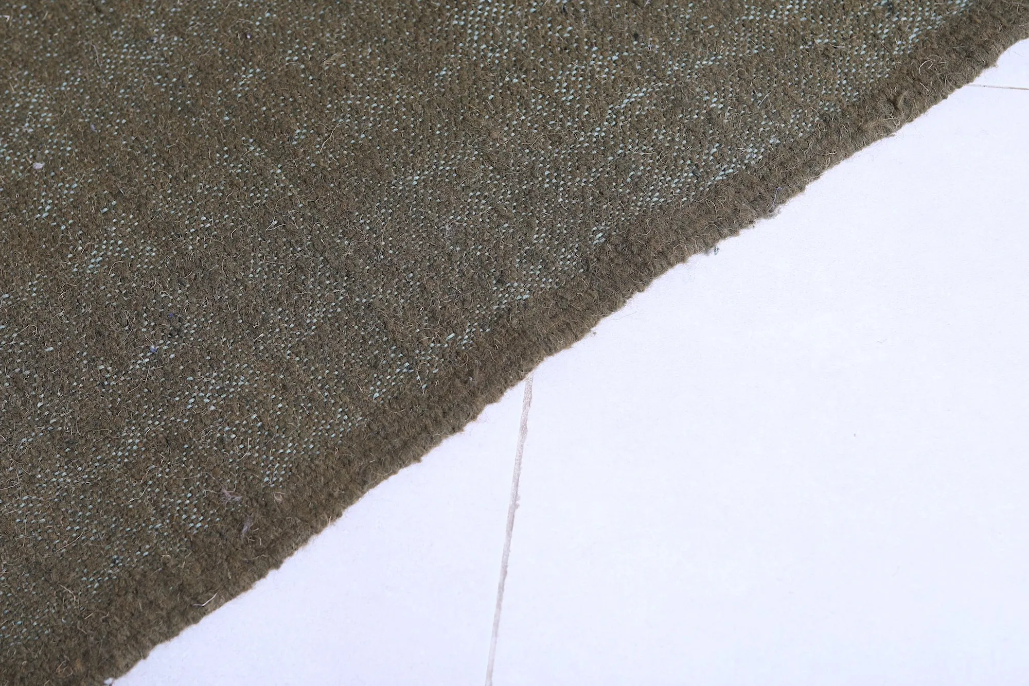 Army Green Flat Woven Moroccan rug - Berber rug - Custom Rug