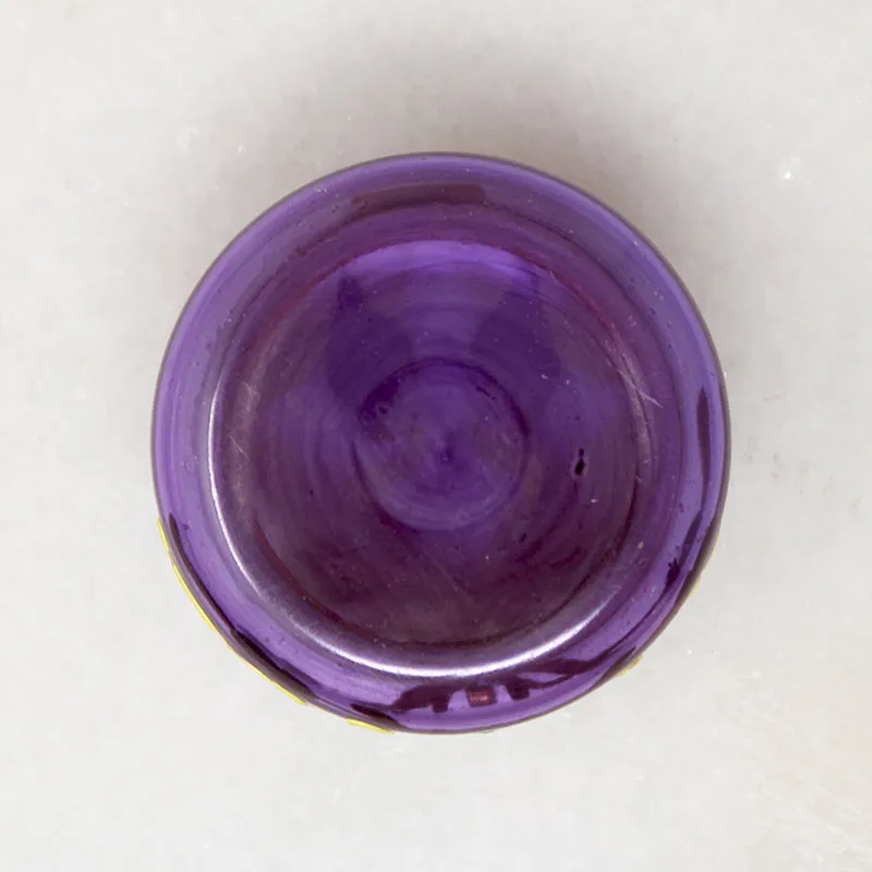 Art Nouveau Bohemian Glass Patch Box with Crocus