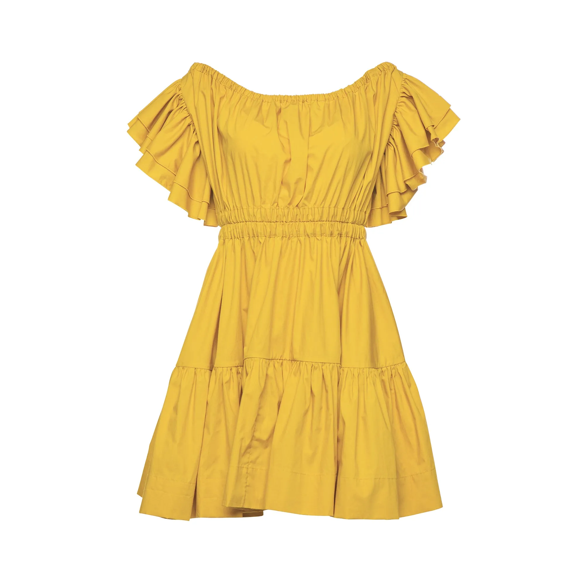Ava Ruched Mini Dress in Mimosa