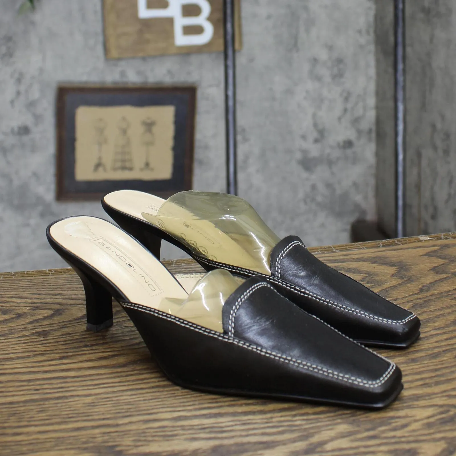 Bandolino Womens Vintage Contrast Stitch Heels 1673ec5b75fb47 Black 5.5M
