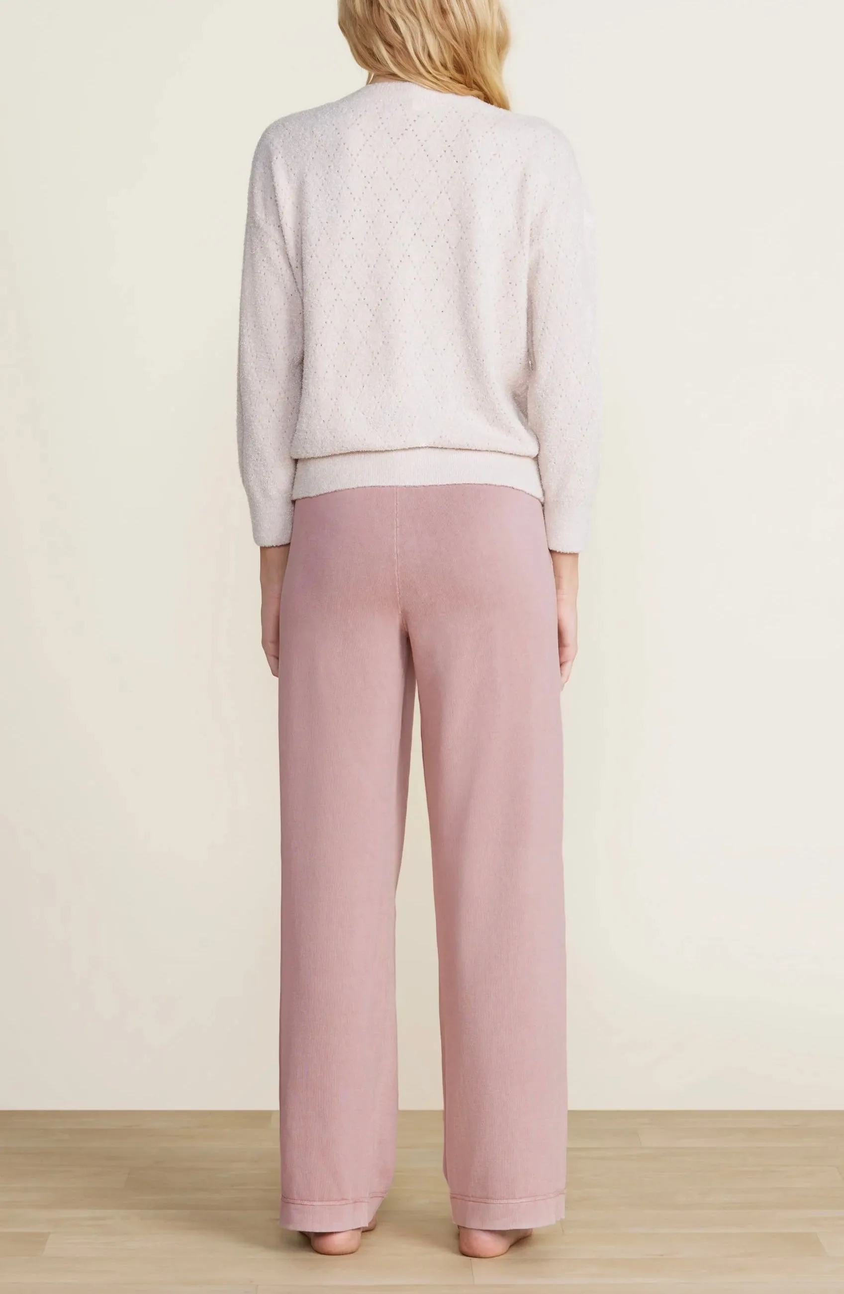 Barefoot Dreams CozyChic Lite® Diamond Pointelle Cardigan - Chai