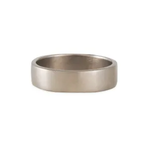 Black Barc - 6mm Squared Wedding Band in 14K White Gold