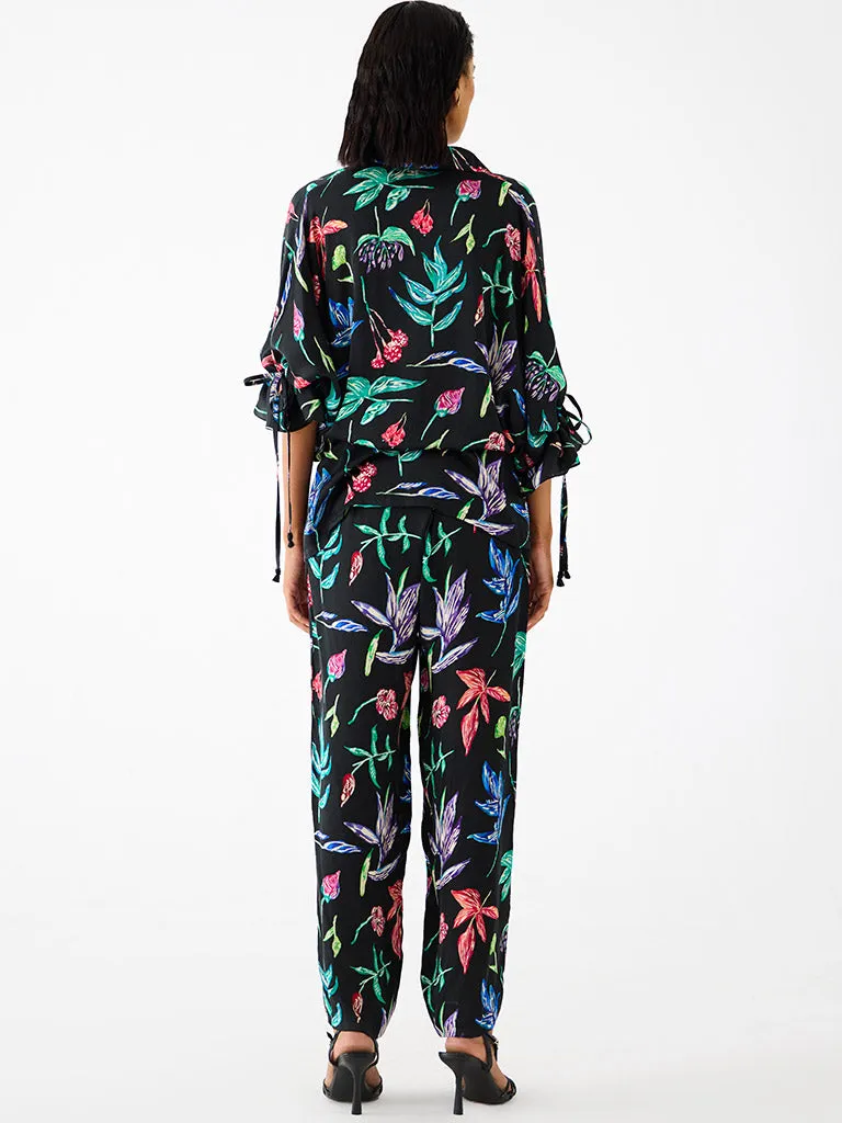 Black Botanica Drawstring Set