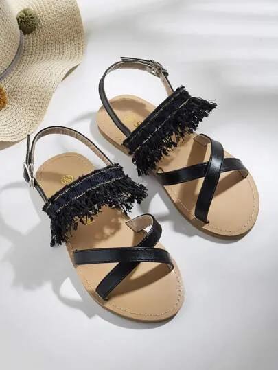 Braided Flat Slingback Sandals - FDs
