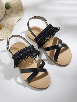 Braided Flat Slingback Sandals - FDs