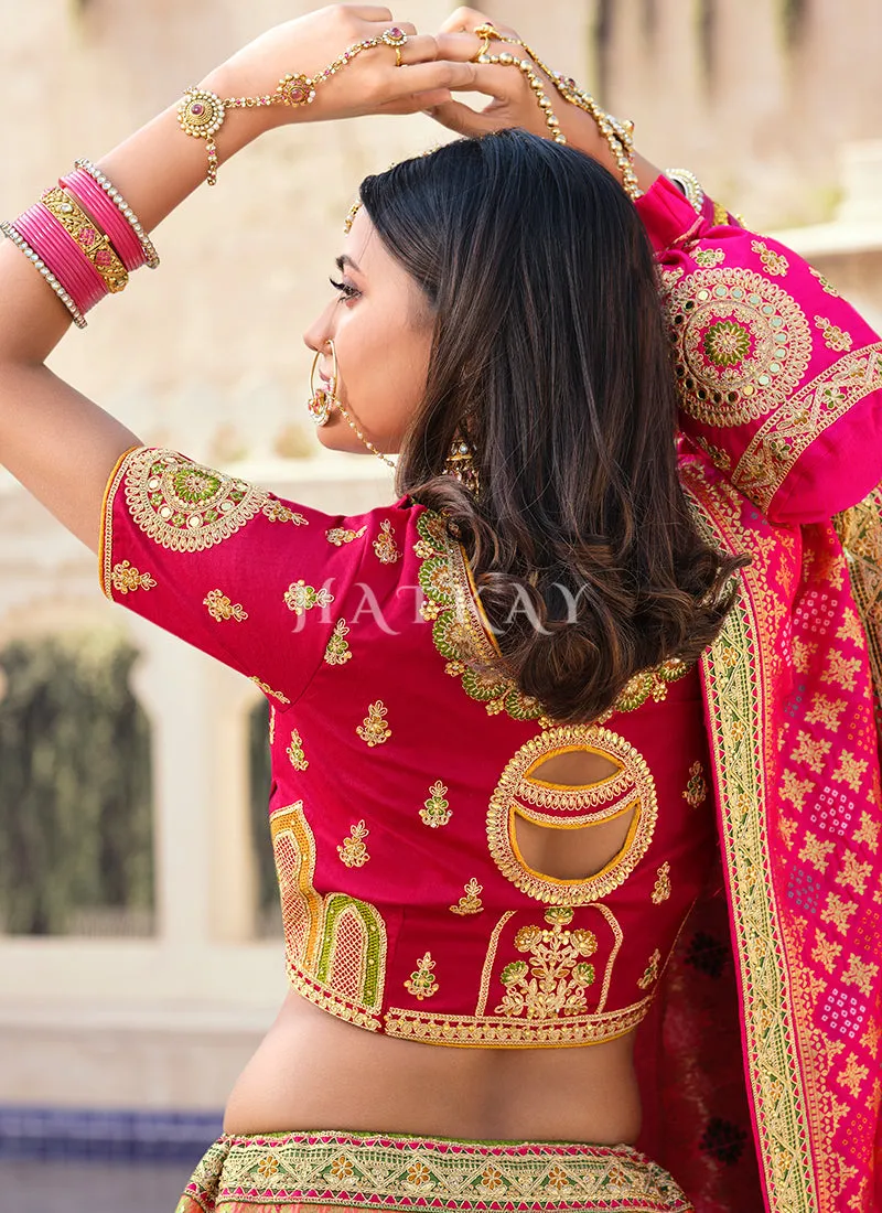 Bridal Red Multi Traditional Embroidered Wedding Lehenga Choli