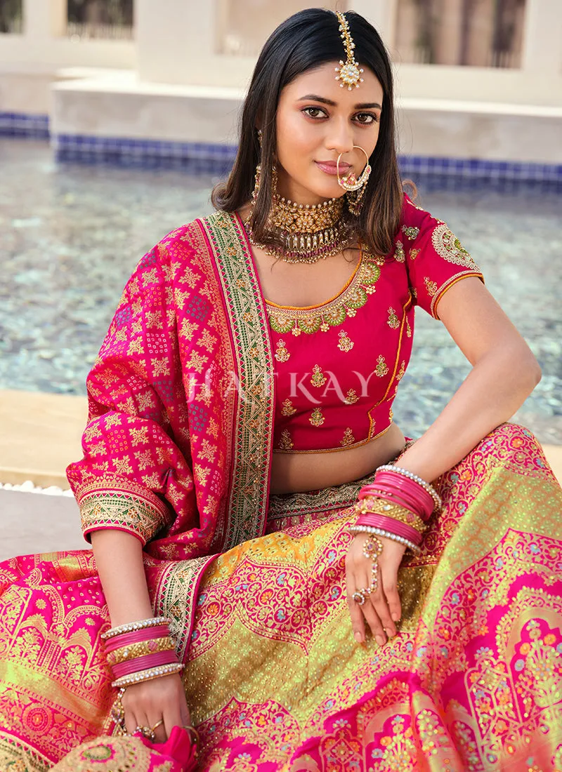 Bridal Red Multi Traditional Embroidered Wedding Lehenga Choli