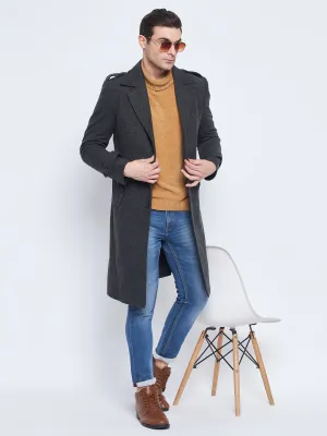 Camla Barcelona Lapel Collar Black Longline Overcoat
