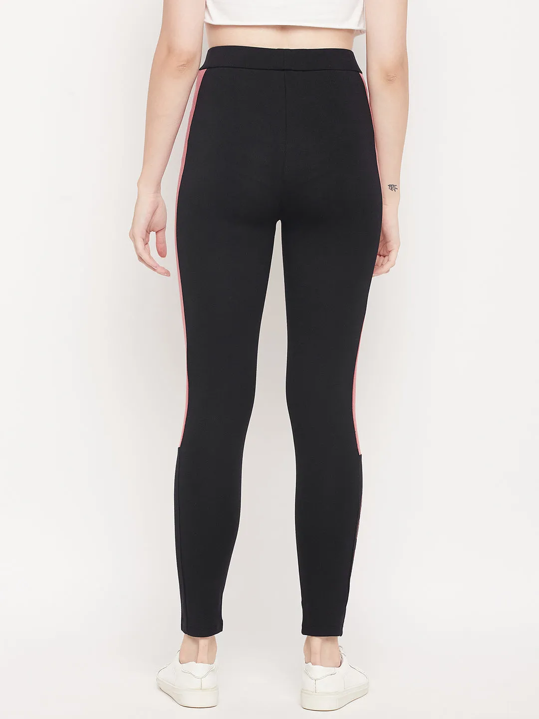 Camla Barcelona Pink Strap Black Jeggings