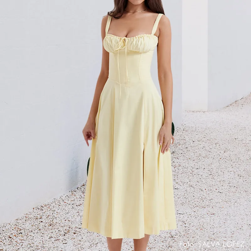 Carmen Print Bustier Sundress