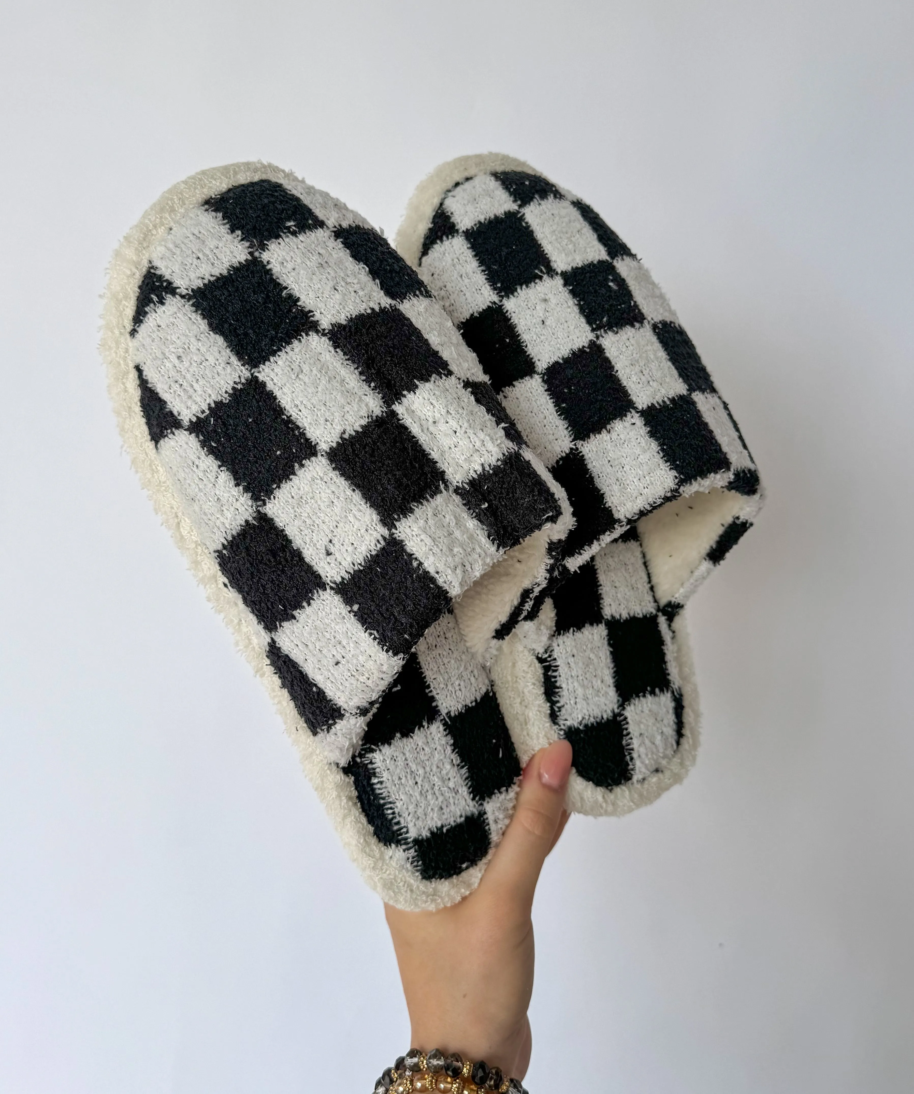 Checkered Cozy Slippers