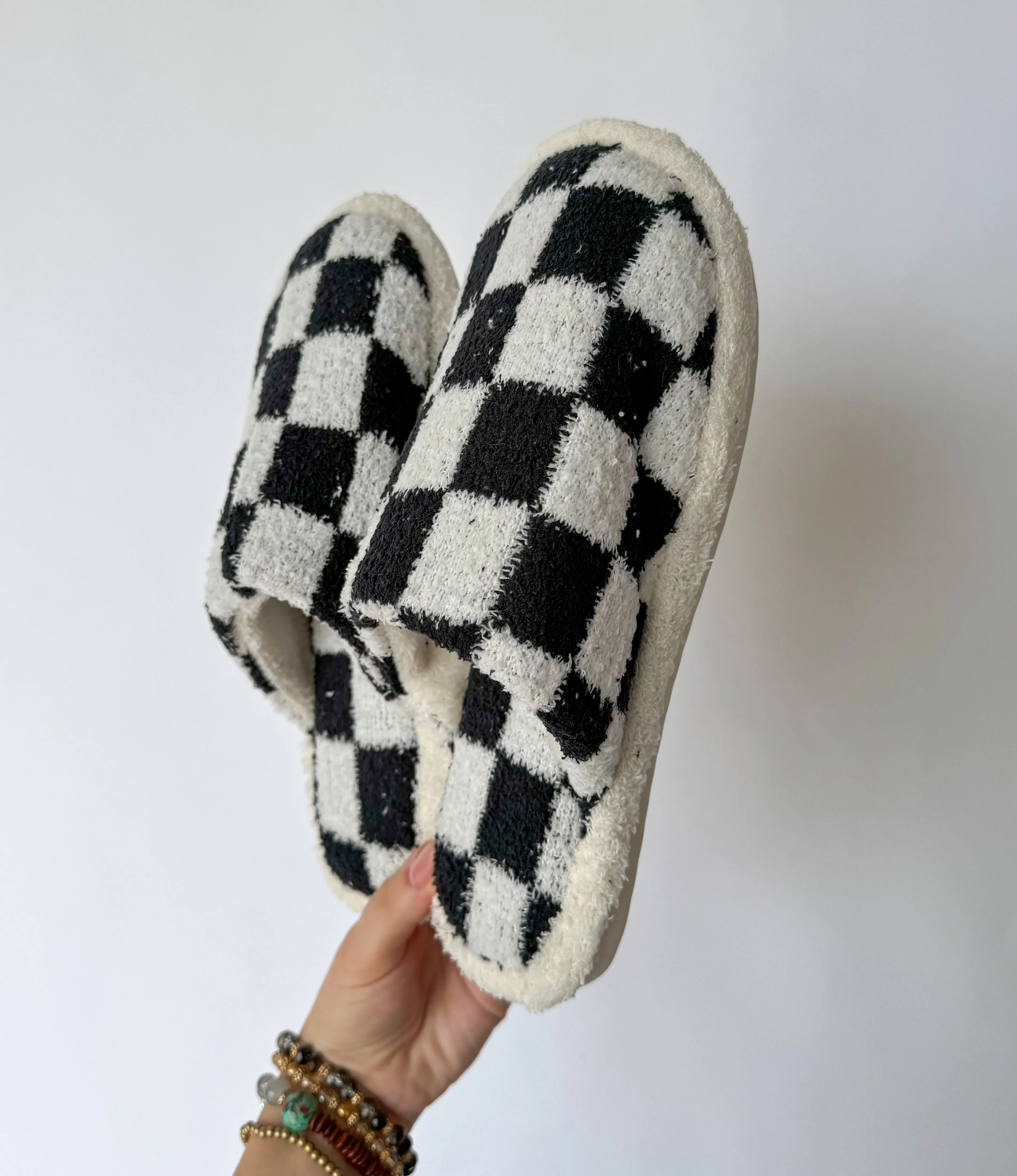 Checkered Cozy Slippers