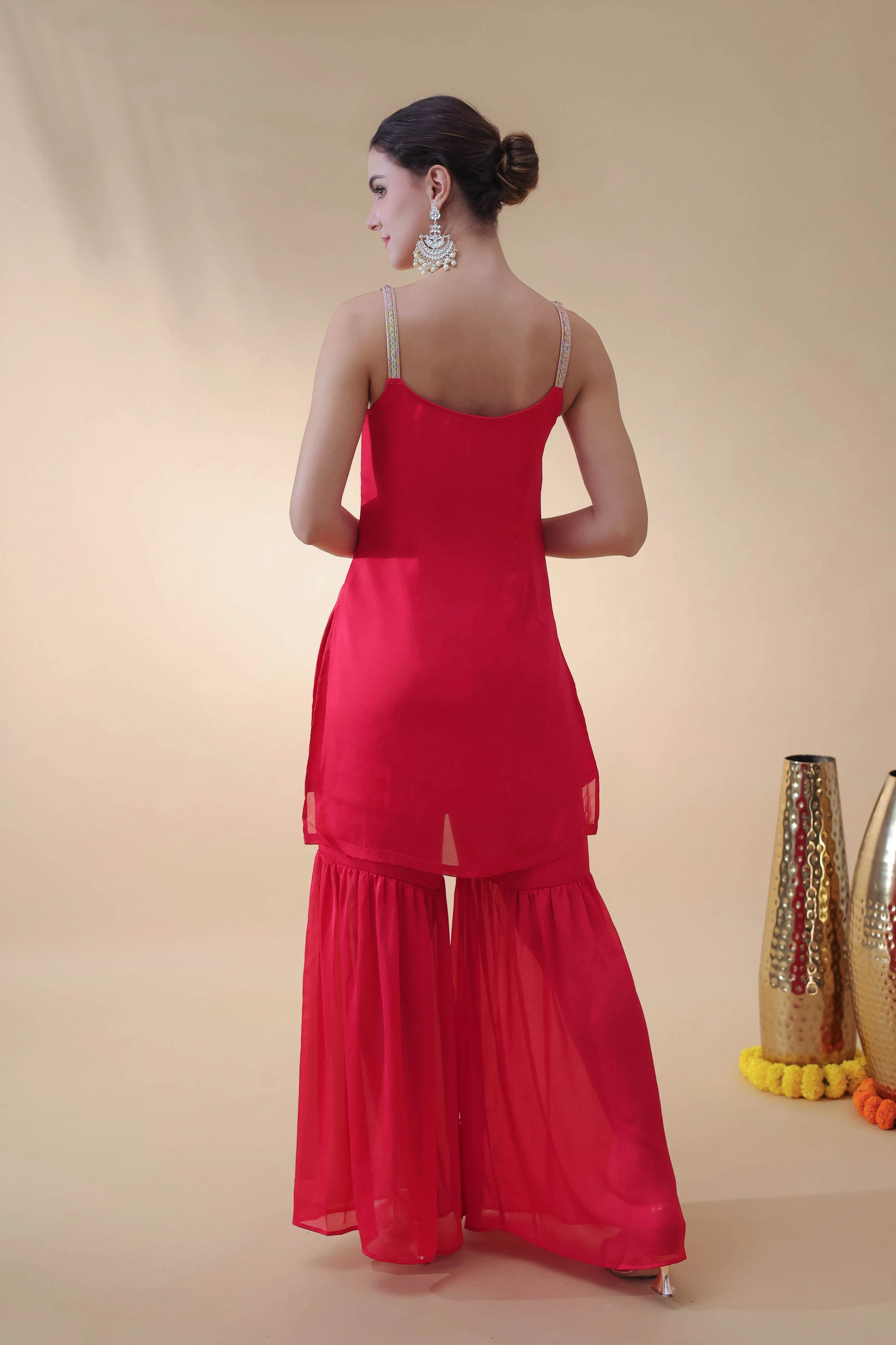 Crimson Charm Sharara Set