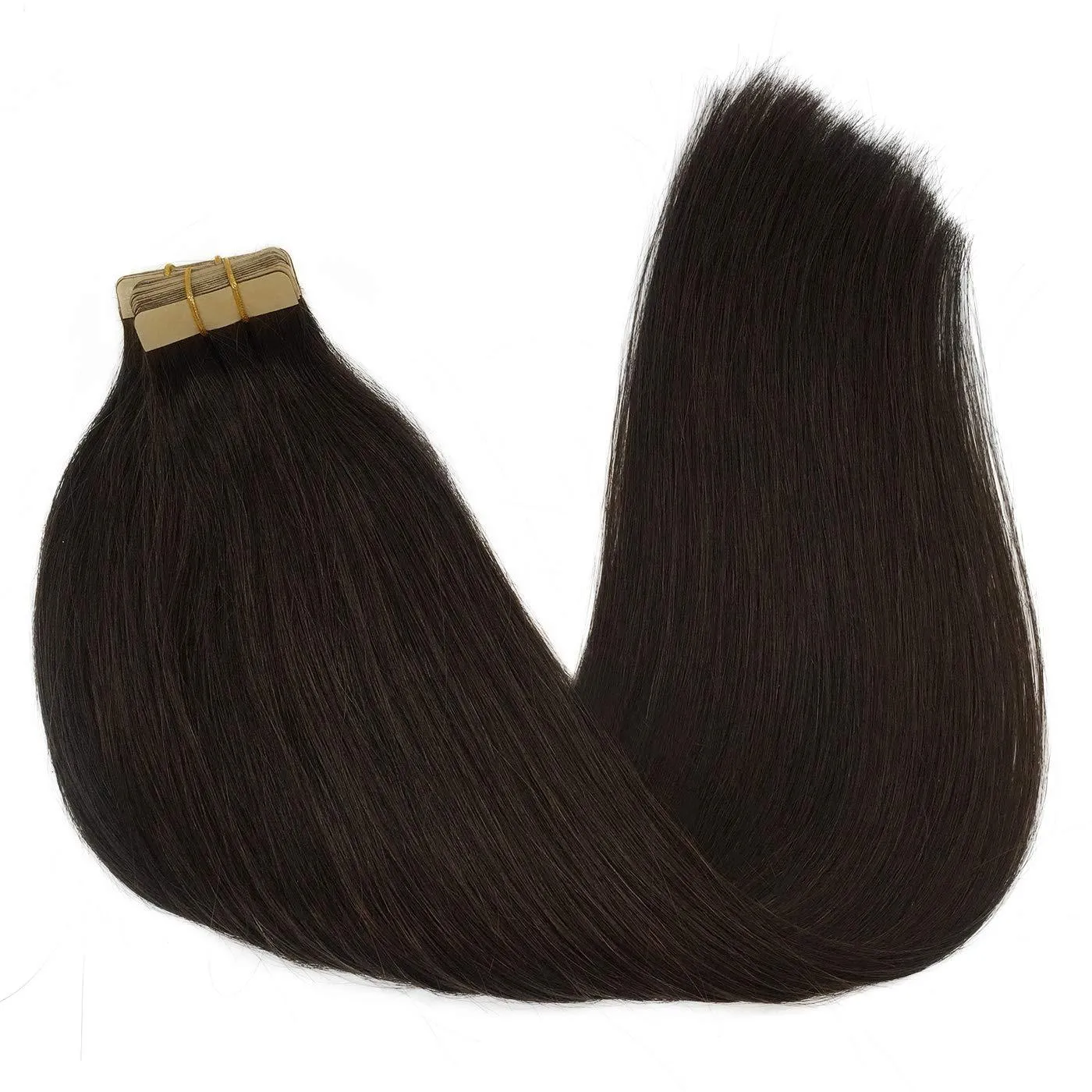Dark Brown 20pcs 50g Straight Tape in Hair Extensions