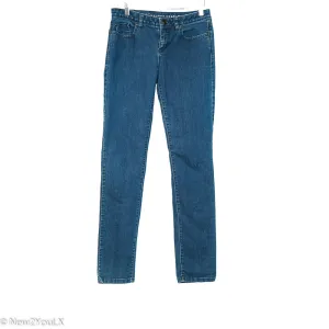 Dark Wash Black Logo Button Jeans (Lauren Conrad)