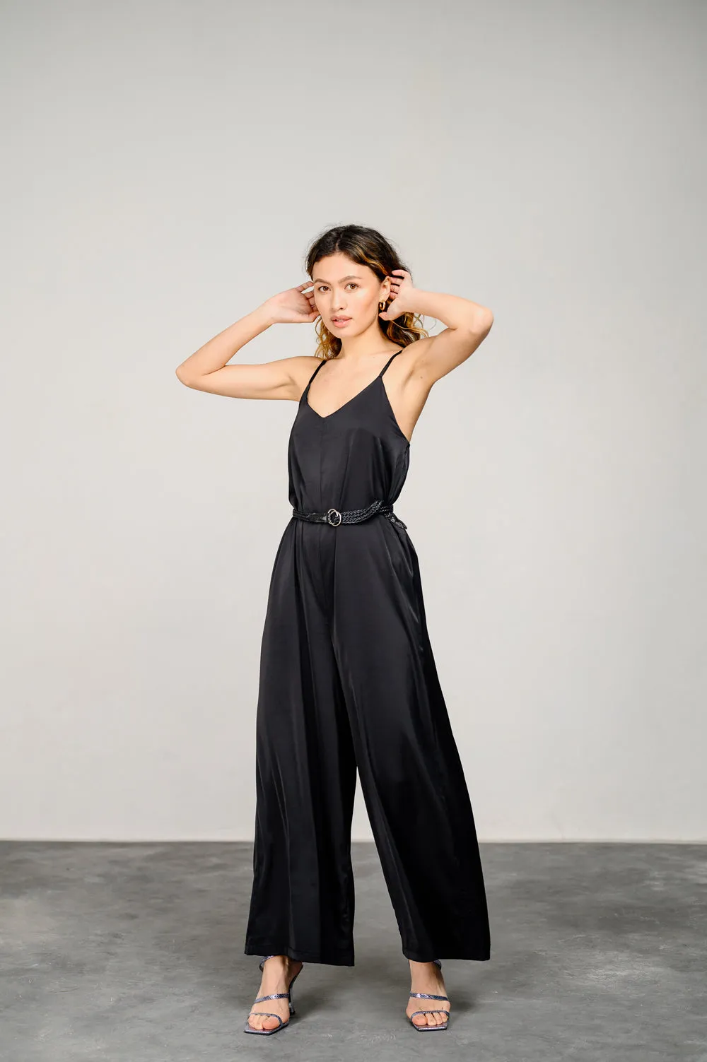 Elegant black Armani silk jumpsuit