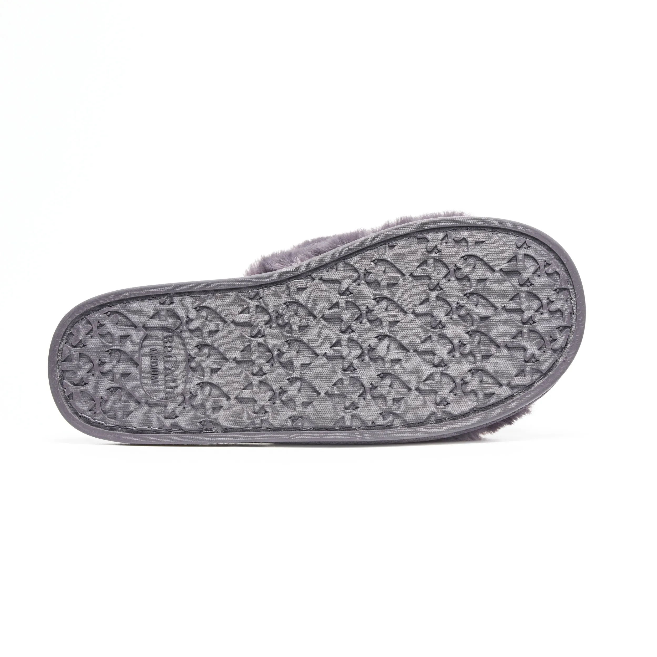 Erin - 100% Recycled Faux Fur Slipper Slider - Ink