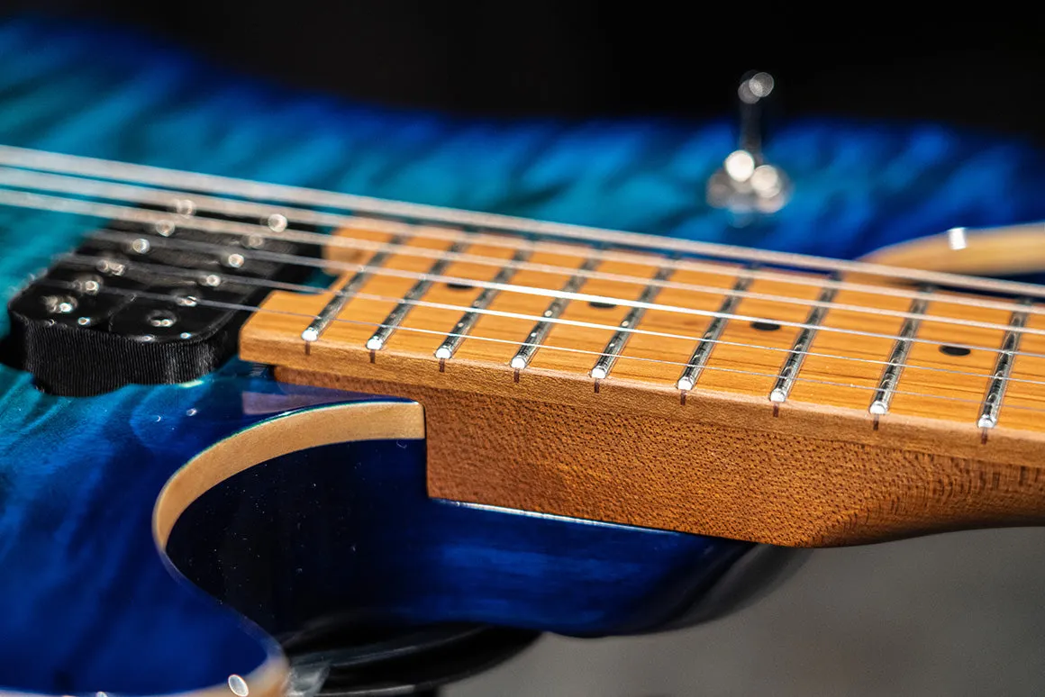 EVH Wolfgang WG Standard QM, Baked Maple Fingerboard in Chlorine Burst 510-7004-599