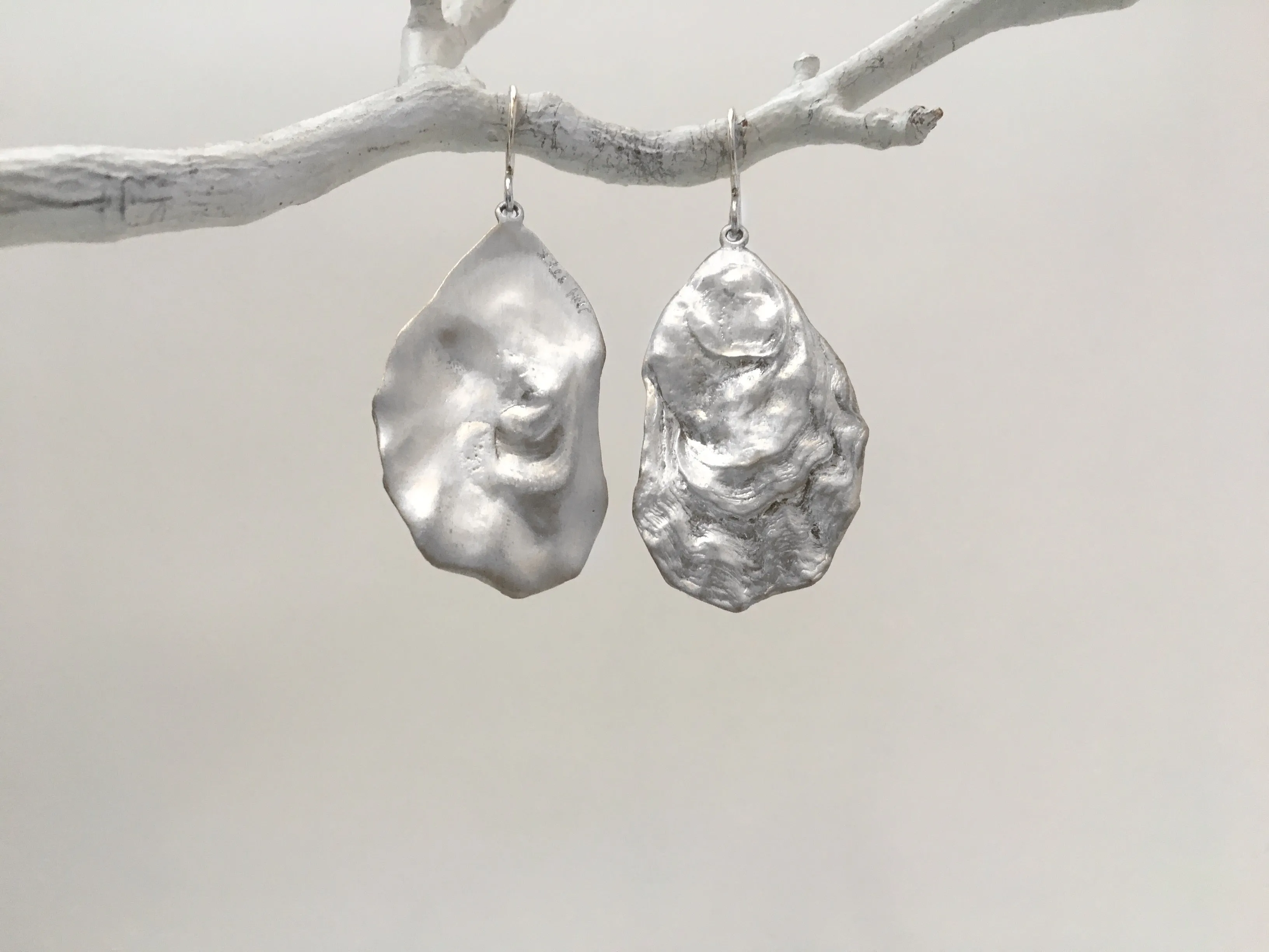 Flat Oyster Dangle Earrings