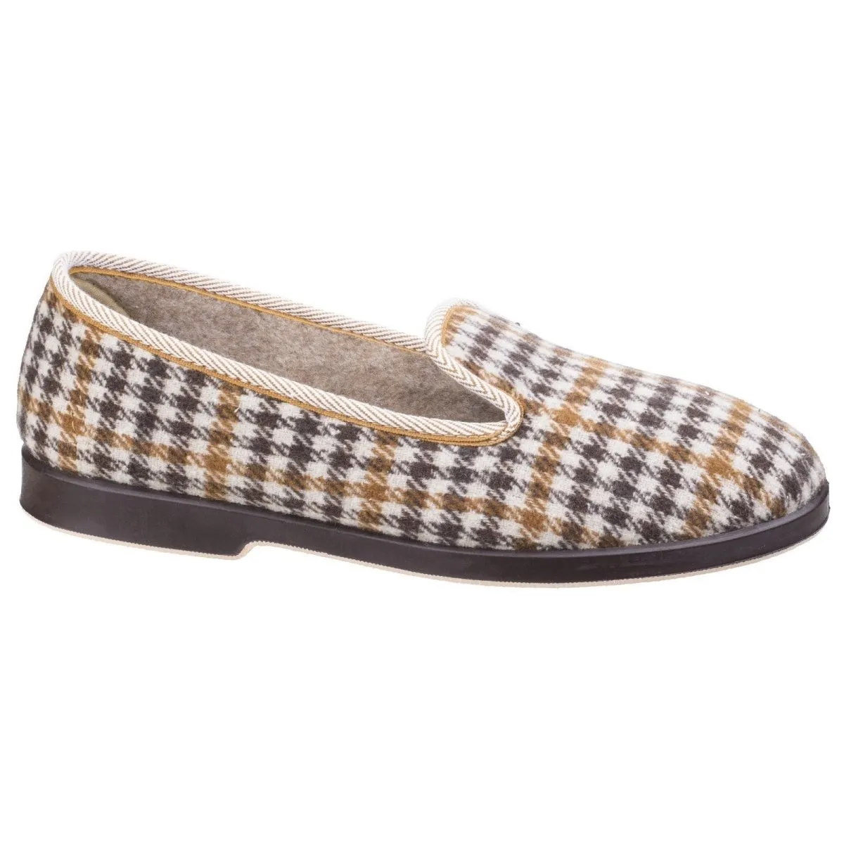 GBS Everett Mens British Tartan Check Print Slippers