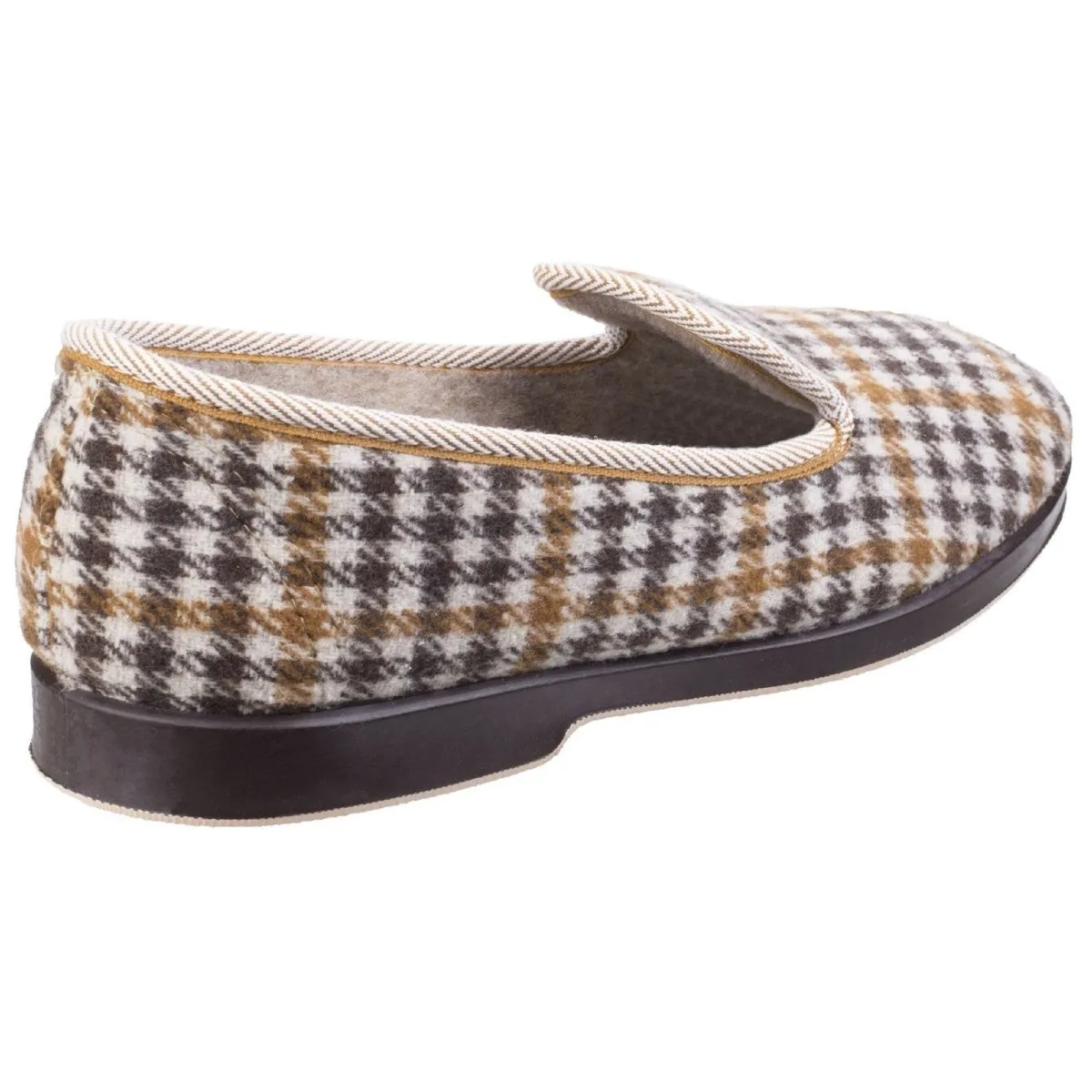 GBS Everett Mens British Tartan Check Print Slippers