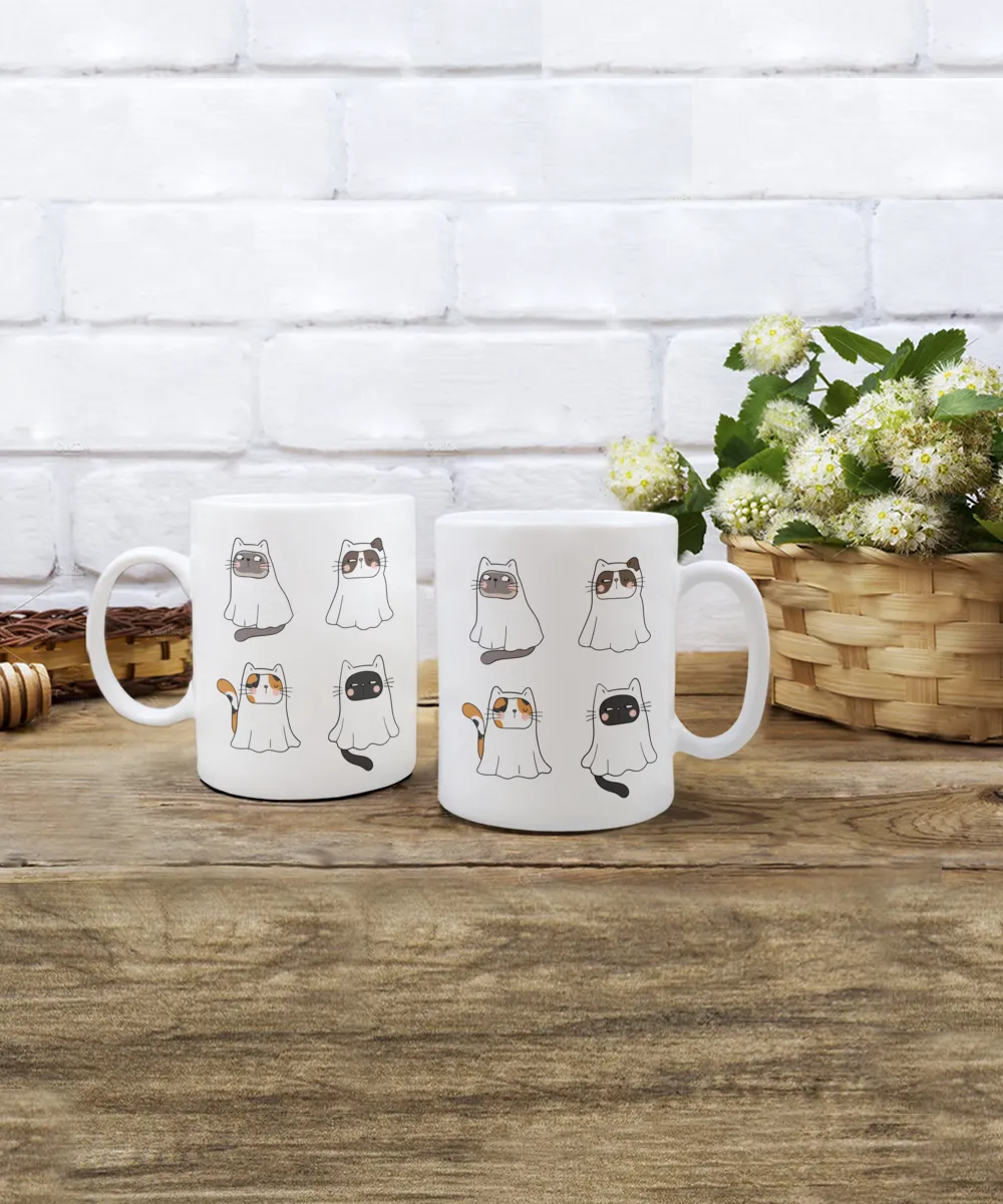 Ghost Cat, Ghost Mug, Spooky Mug, Spooky Season Mug, Cat Halloween Mug, Cat Ghost, Ghost Cats