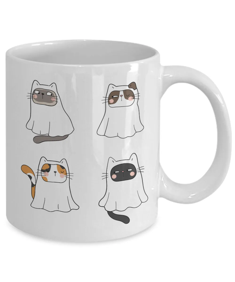 Ghost Cat, Ghost Mug, Spooky Mug, Spooky Season Mug, Cat Halloween Mug, Cat Ghost, Ghost Cats