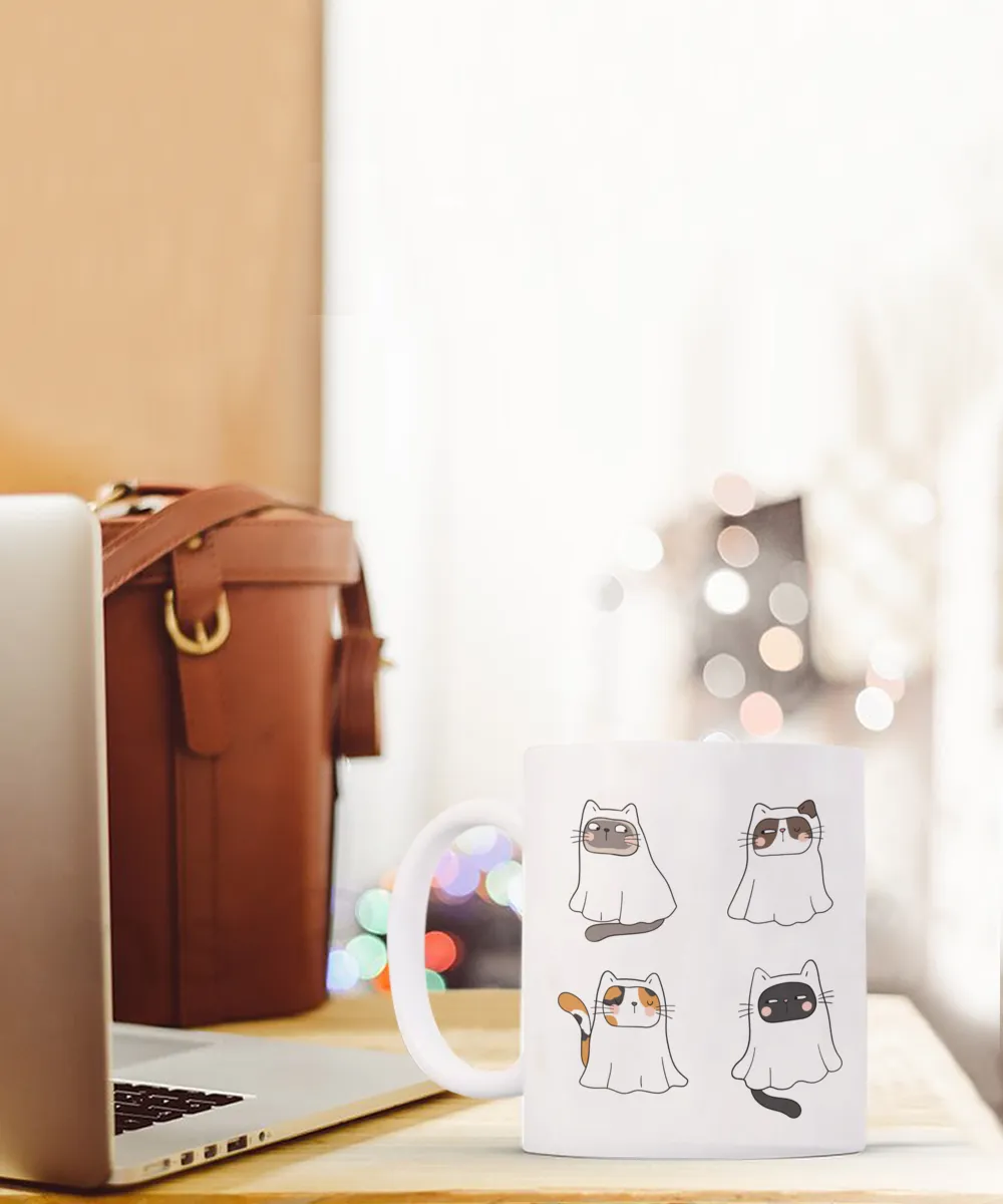 Ghost Cat, Ghost Mug, Spooky Mug, Spooky Season Mug, Cat Halloween Mug, Cat Ghost, Ghost Cats