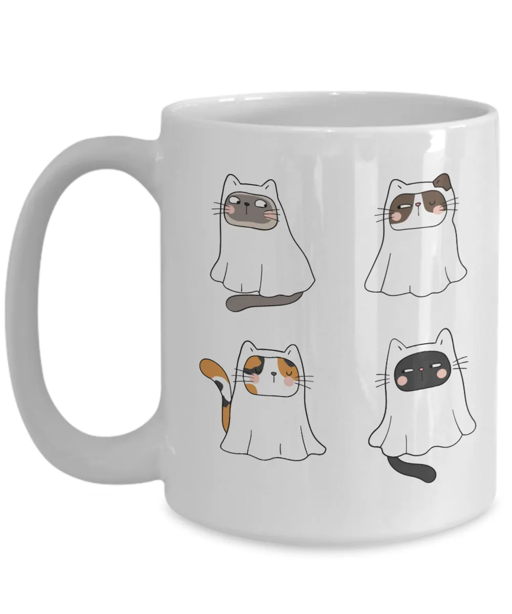 Ghost Cat, Ghost Mug, Spooky Mug, Spooky Season Mug, Cat Halloween Mug, Cat Ghost, Ghost Cats