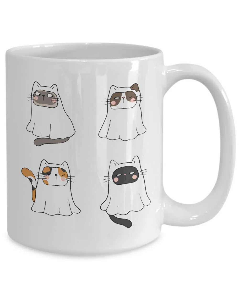 Ghost Cat, Ghost Mug, Spooky Mug, Spooky Season Mug, Cat Halloween Mug, Cat Ghost, Ghost Cats