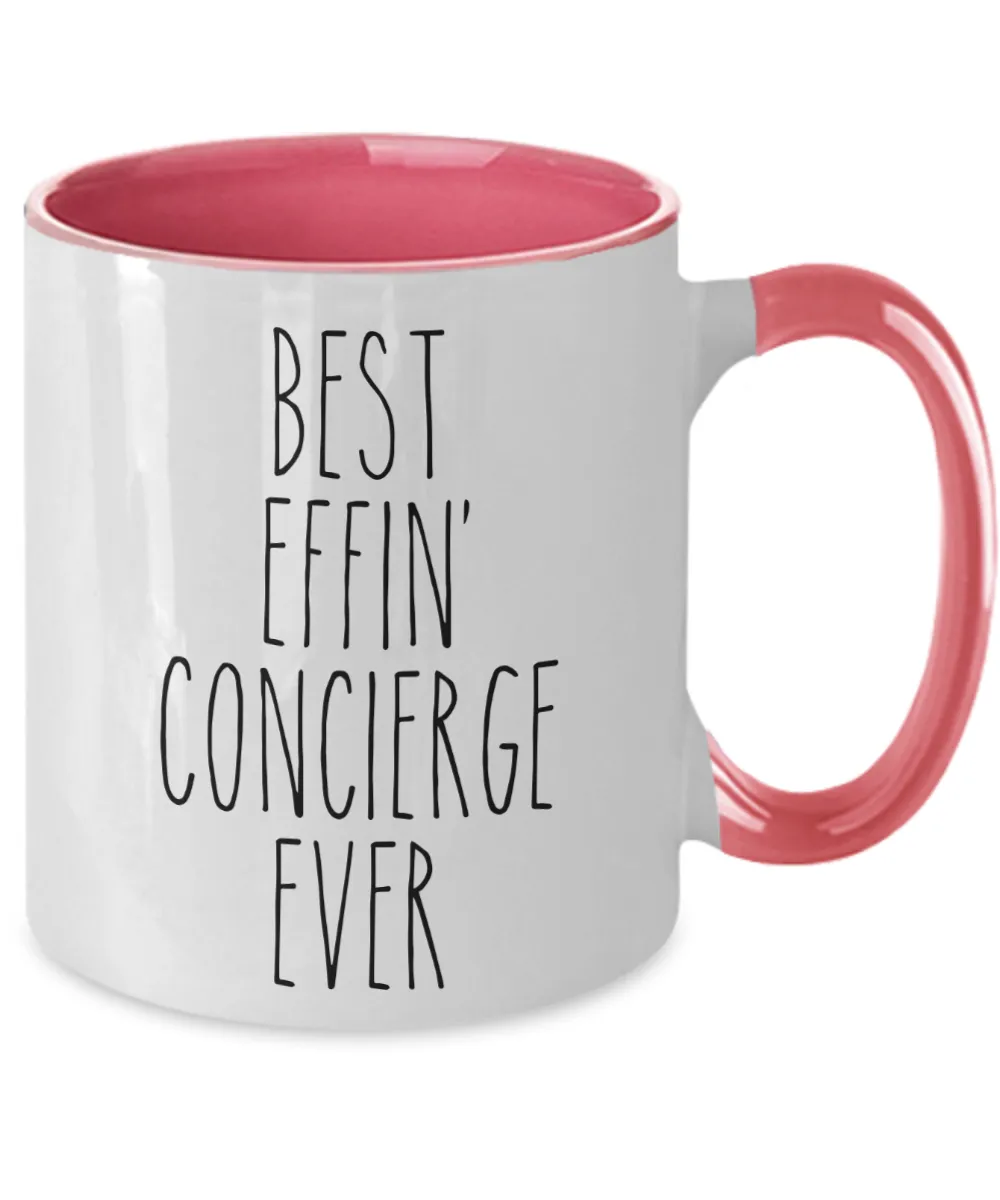 Gift For Concierge Best Effin' Concierge Ever Mug Two-Tone Coffee Cup Funny Coworker Gifts